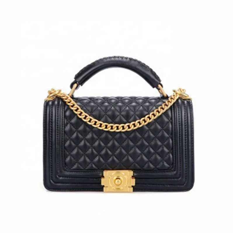Luxury Leather Handbag Cow Handbags 2020 Gold Chain Fashion Ladies Handbags Woman Bags