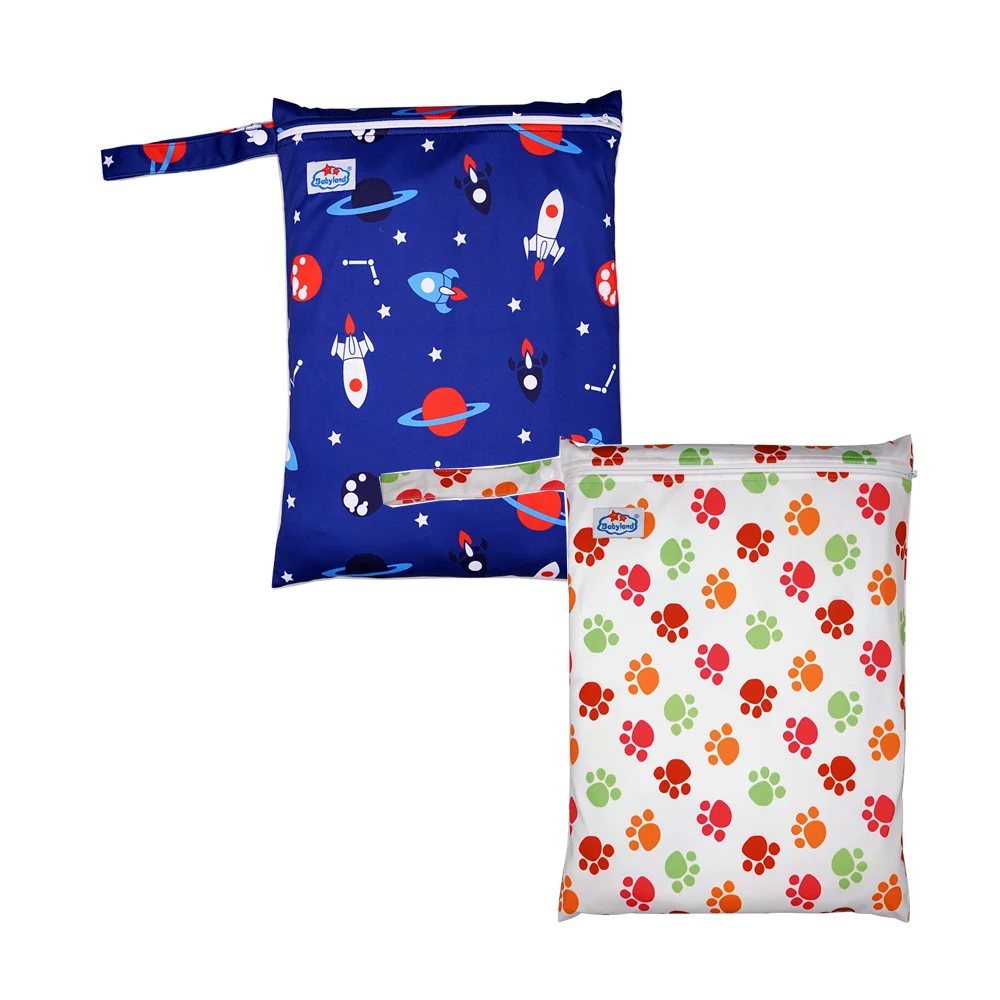 Custom Design Waterproof Wet Tote Nappy Mommy Bag Baby Travel Diaper Changing Mat Tote Cloth Nappy Bag