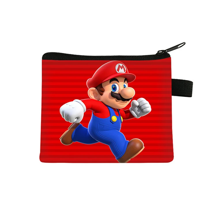 Y0016 Mario Brothers Polyester Storage Portable Key Pen Bags for Children Student Gift Wallet Coin Purse Mario Bros Bag