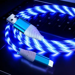 Wholesale LED flowing light data cable fast charging micro usb cable for Infinix Smart 3 Plus S4 S5