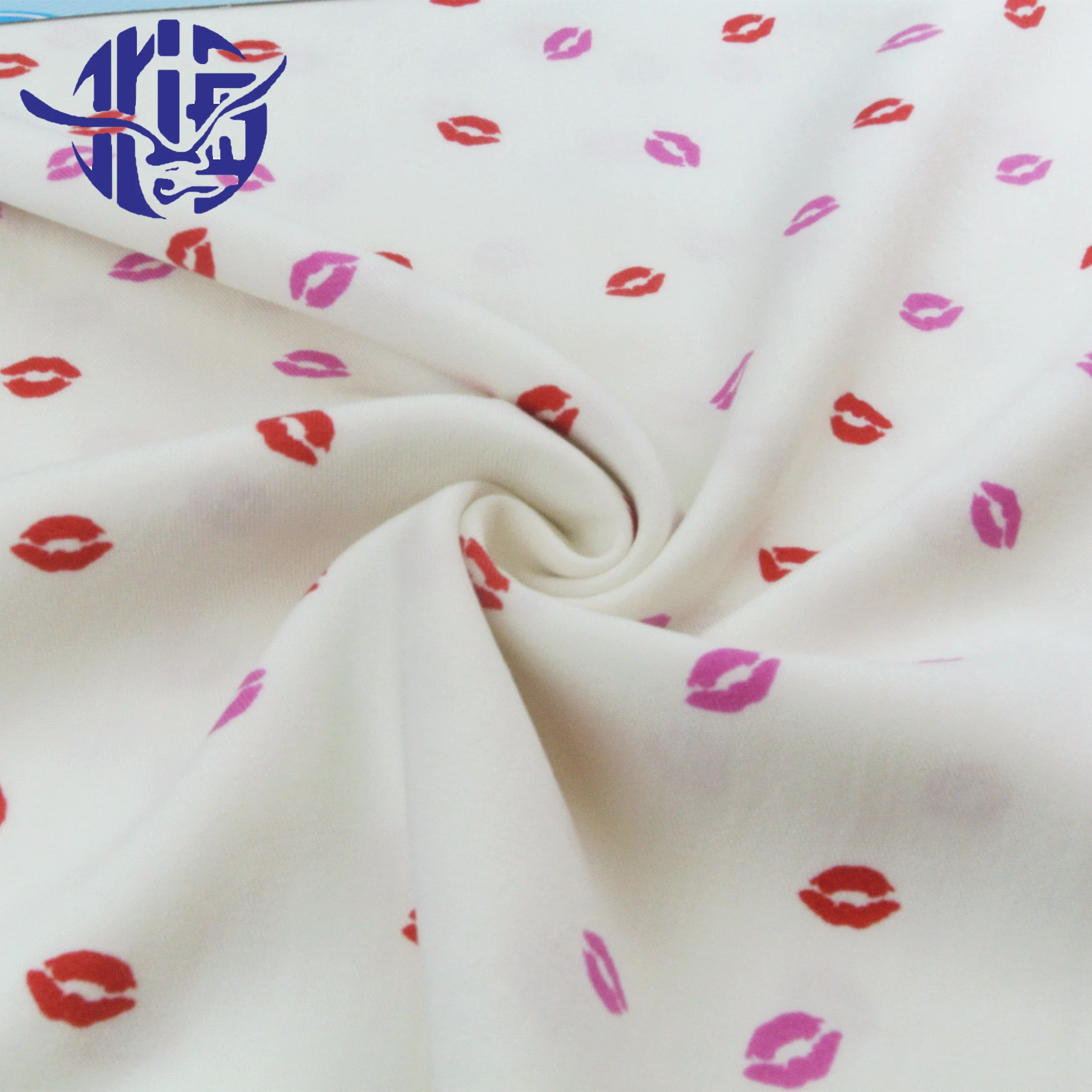 cotton fabric Factory nice price custom twill lip printed rayon fabric supplier in china