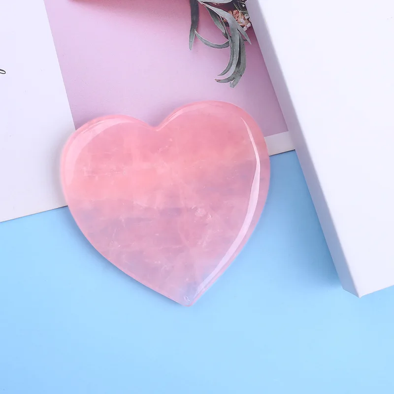 Manufacturer Heart Shape Guasha Jade Natural Rose quartz Jade Stone Beauty Tool Gua Sha Scraping Tool GuaSha Board