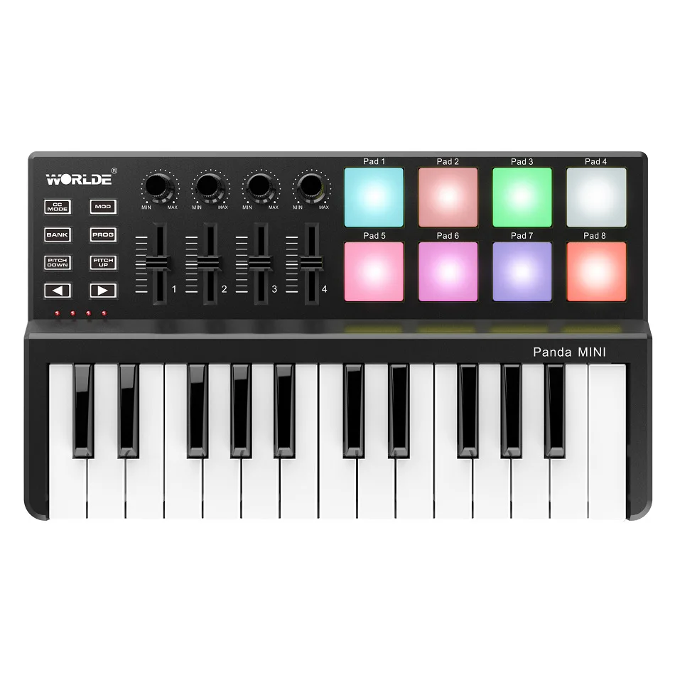 Wrolde Panda Mini 25-клавишный usb-контроллер Midi-клавиатуры 25 клавиш Цифровая Музыкальная студия пианино для оптовых музыкальных инструментов