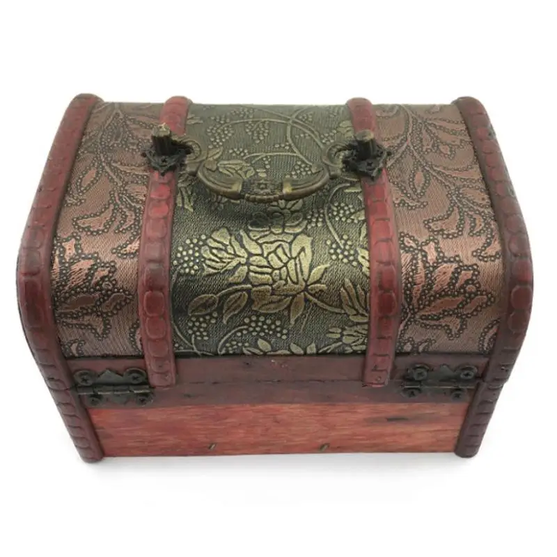 Customize Wooden Boxes Pirate Treasure Chest with Iron Code  Storage and Decorative Box Treasure Jewelry Chest