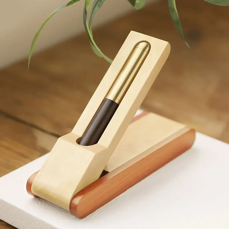 High-End Business Signature Pen with Black Ballpoint Genuine Leather Pen Case Engraved Logo Corporate Gift