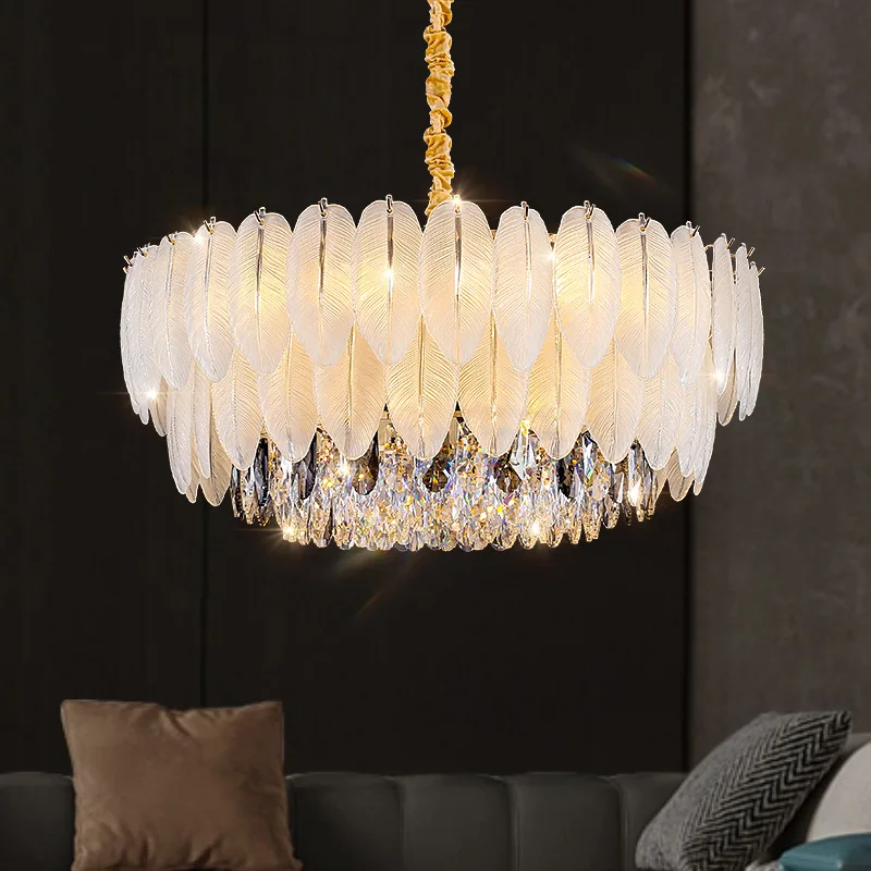 High Quality Nordic Crystal Ceiling Lighting Chandelier Pendant Lights Modern For Living Roomv