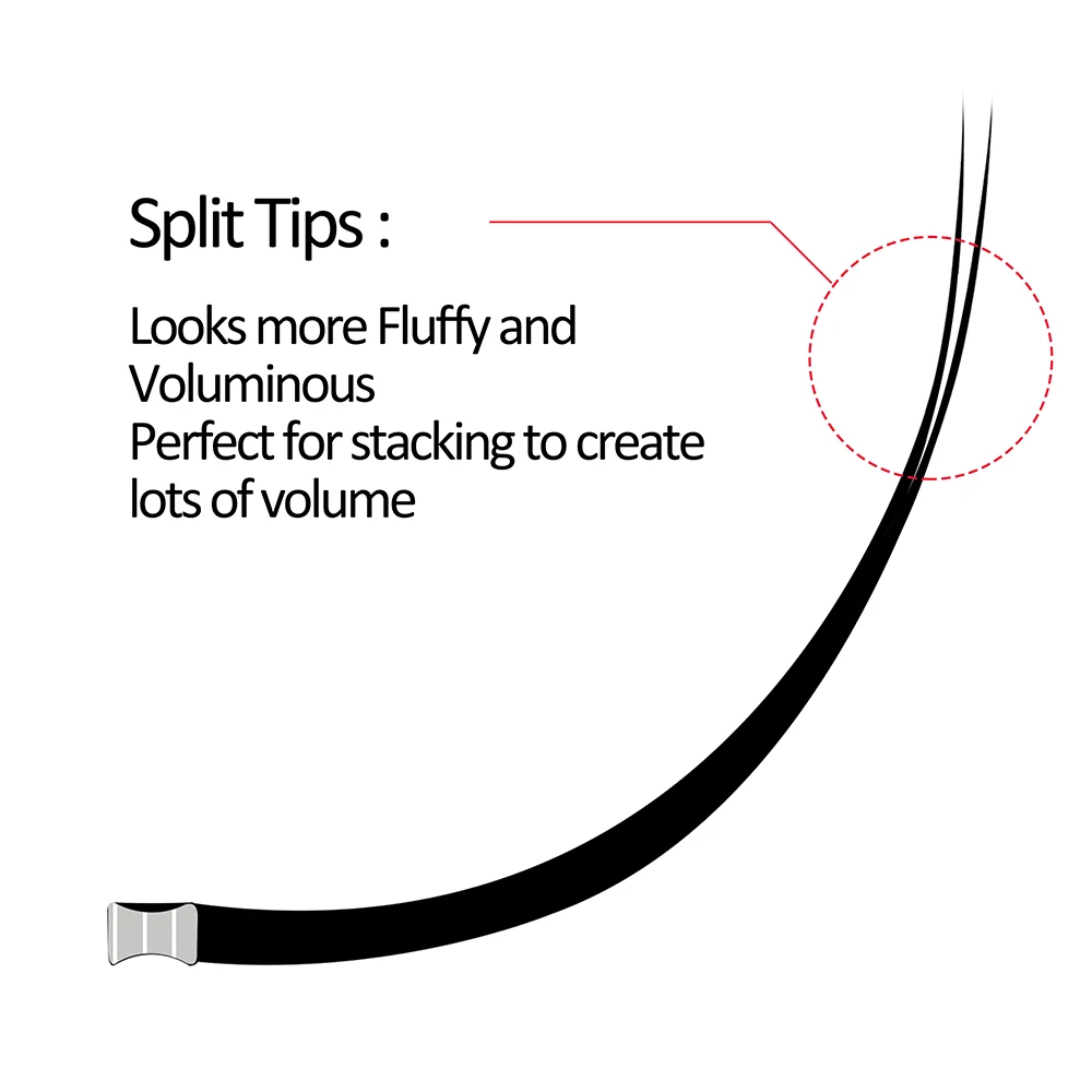 Ellipse Lash Extensions 100% Handmade New Matte Flat Lash Split Flat Eyelash Extension