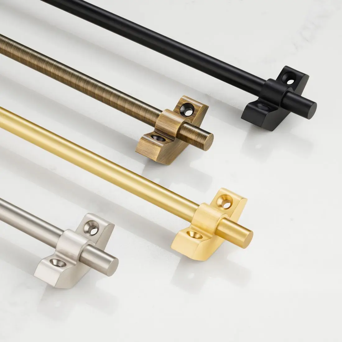Doorshine Easy installation DIY Solid Brass Knurled Stair Rods Customized made lever copper bars for fixed carpet