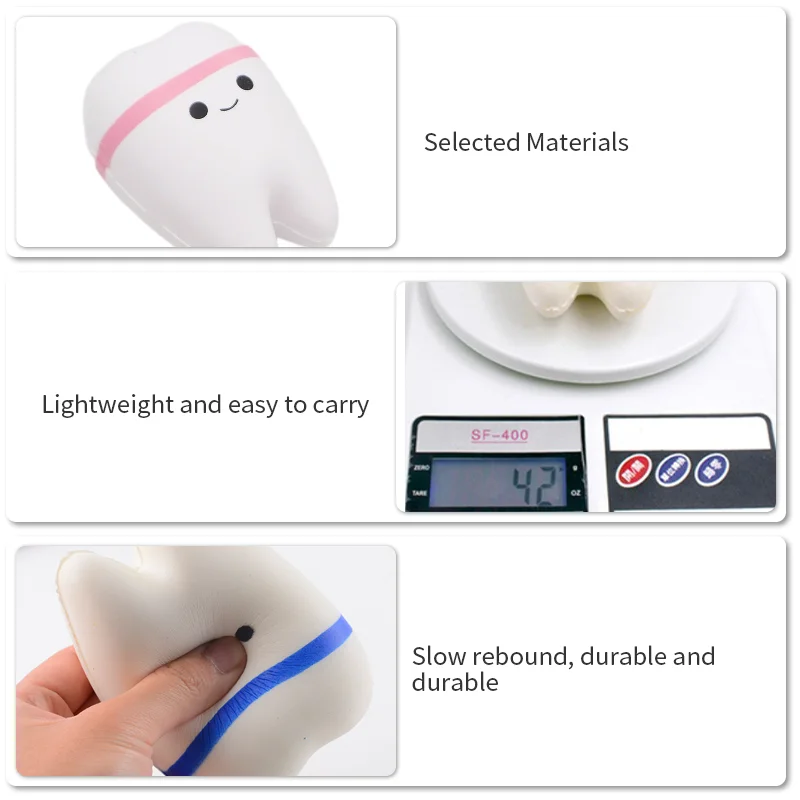 Competitive Price Promotion Stress Reliever Balls Tooth-shaped PU Foam Anti Stress Ball for Business