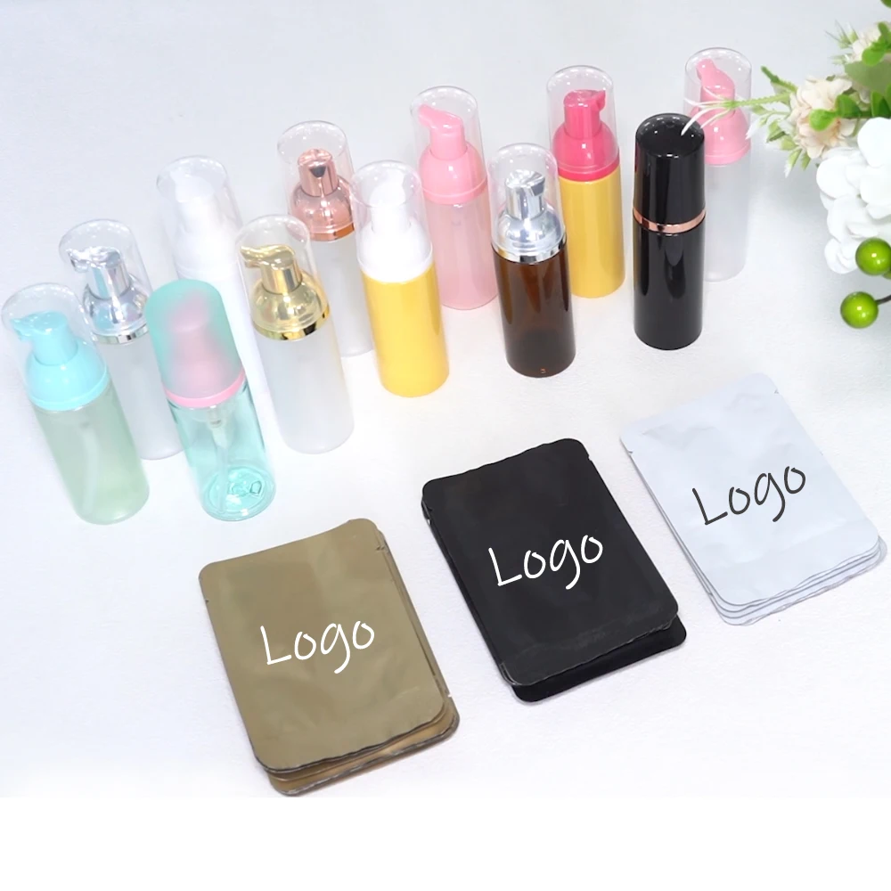 Private Label Mini Eyelash Lash Cleanser Shampoo Aftercare Kit Gentle Deep Remove Eyelash Cleansing Foam With Cleanser Brush