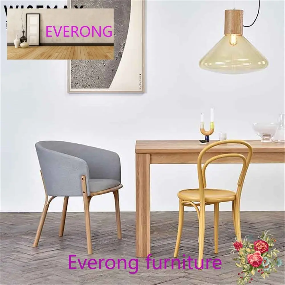EV FURNITURE Restaurant dining room wooden armchair leather fabric upholstery comfortable dining chair