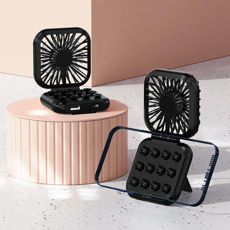 New Mobile Power Mini Fan with Suction Cup Mobile Phone Holder Convenient Power Bank Fan