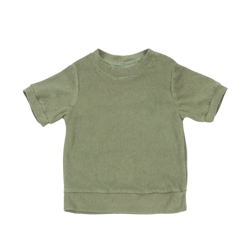 
Newborn Custom Short Sleeve Toweling Baby clothing Unisex Comfortable Toddlers T-shirt Summer 