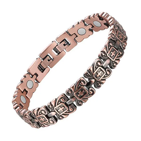 Hot Sale Wholesale Fashion Magnetic Therapy Bracelet Vintage Copper Plated Heath Pure Bracelets for Men