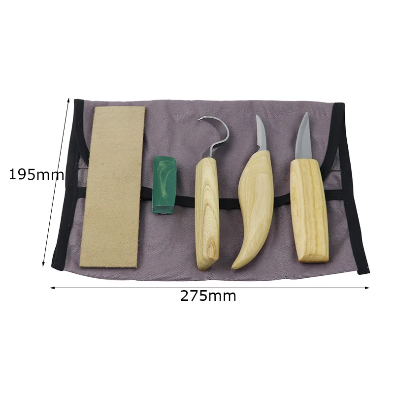 Hot Sale 5 in 1 Walnut Carving Knife Hand Carving Pattern Tool Wood Sharpener Wood Scraper Woodworking Carving Set