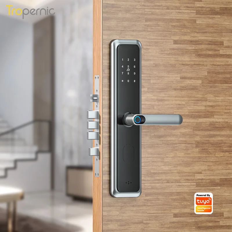 Tropernic Remote Control System Tuya wireless APP for Apartment Smart Fingerprint Digital Door Lock