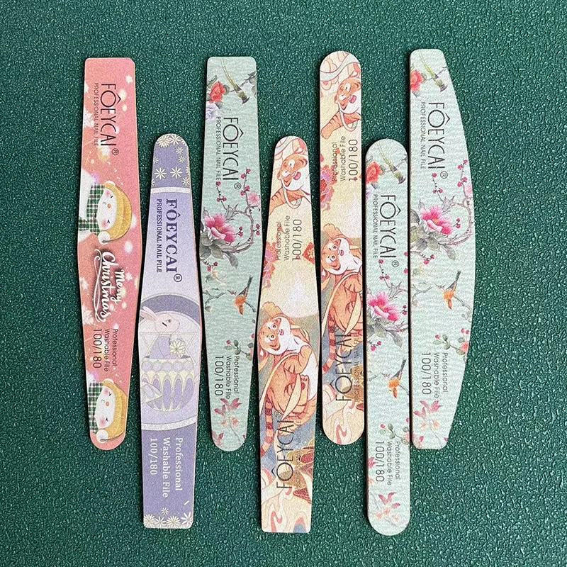 High Quality  nail tools Wear-Resistant Nail Art Grinding Strip Cute Wind Print Pattern Customizable  with nail files 100/180