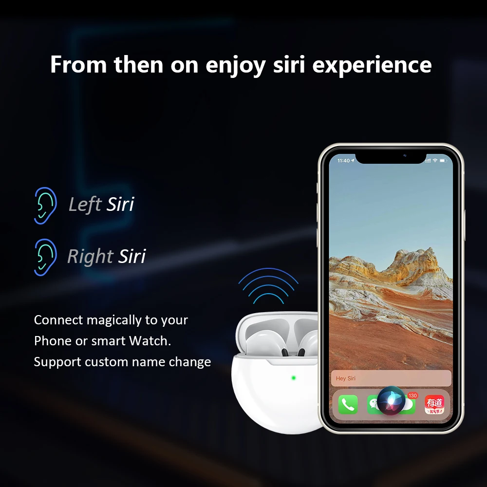 Wholesale Mini Air Pro 6 Ear Buds Headphone TWS Wireless Earphone Handfree Waterproof Headset Pods Pro Earbuds