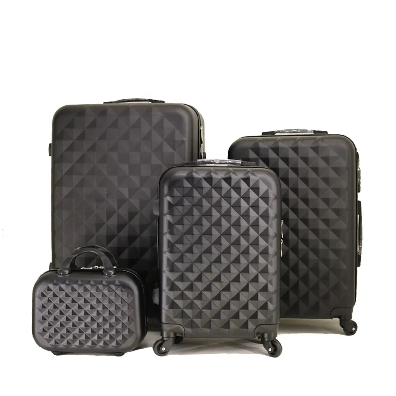 Double Wheels  4 Pieces ABS Trolley Luggage Suitcase Bag Set With Diamond Outlooks