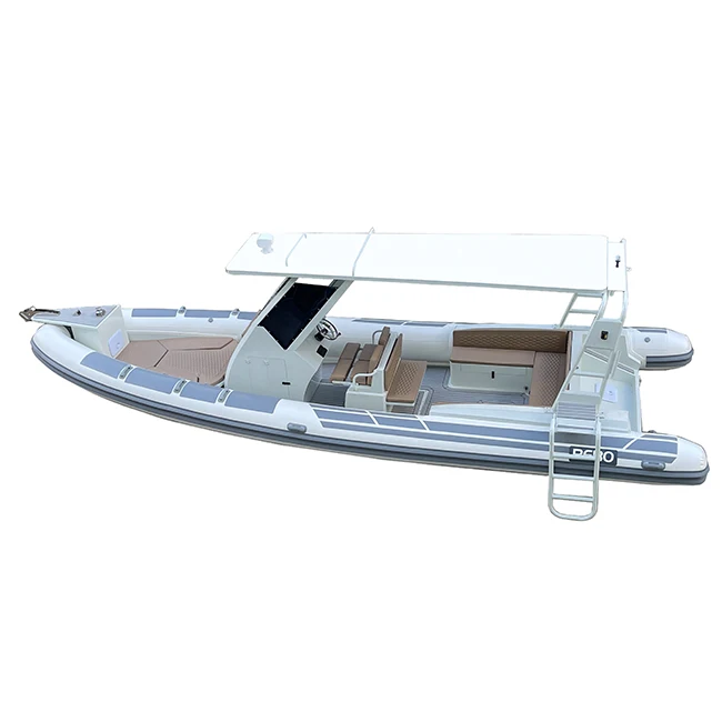 CE Certificate 28ft Rhib860 Aluminum RIB Speed boat Orca/Hypalon  Inflatable Boats with motor