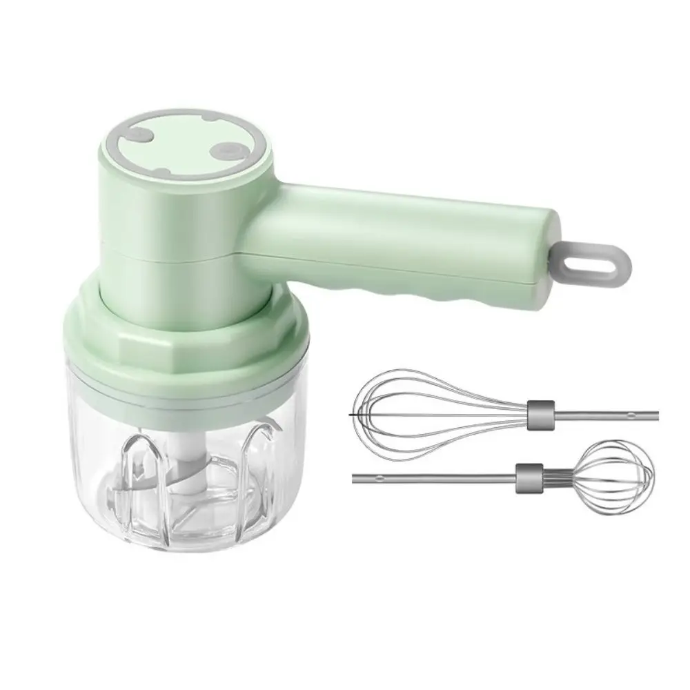 Home high quality 2 in 1 handheld electric whisk small wireless clumping foam cream whisk automatic grinder garlic mixer