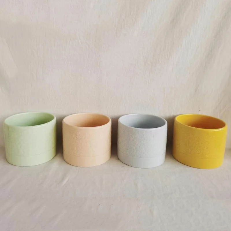 Ceramic Plant Pots 6 and 5 Inch Planters with Drainage Holes for Flower Succulent Indoor Decoration