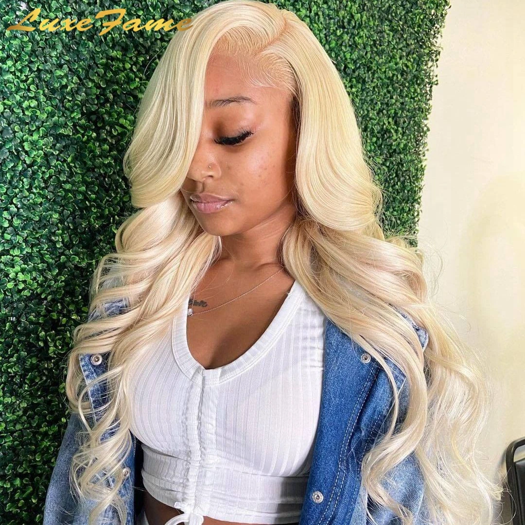 Top Quality Transparent Blonde 26 Inch Human Hair Lace Front Wig,Afro Hair French Braid Wig,Light Curly Blonde Human Hair Wig