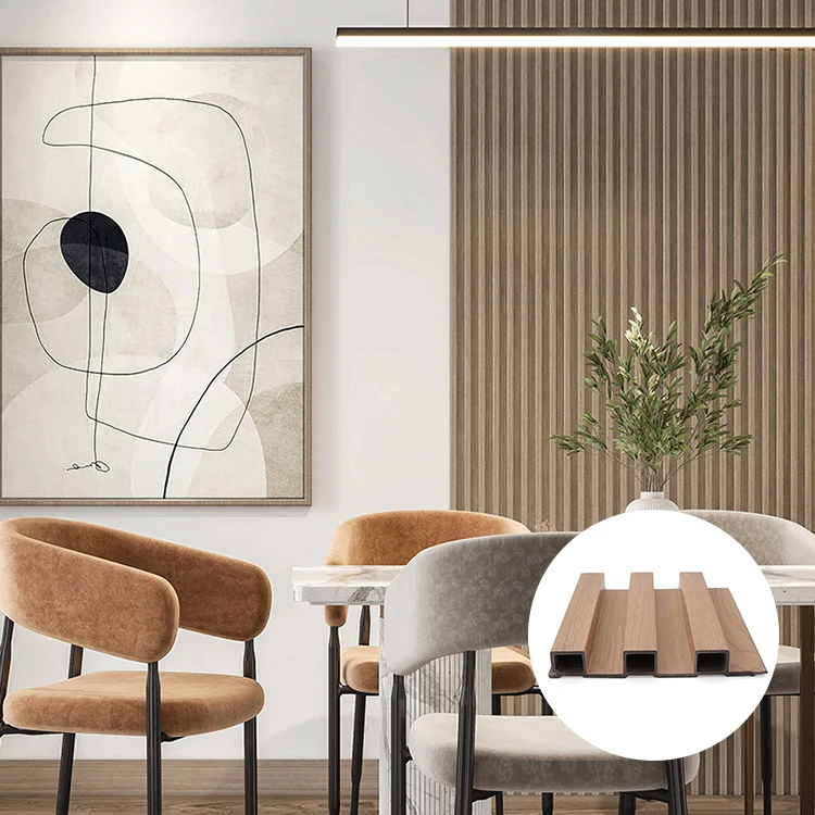 Manufacturer Regular Witop Decor Brown Wooden Grains 219*28 Wall Lining Wpc Wall Cladding For Dinning Room