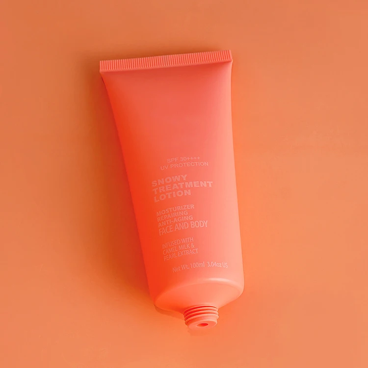 Wholesale 100 ml empty face wash packaging tube skin care packaging for lotion sunscreen with flap