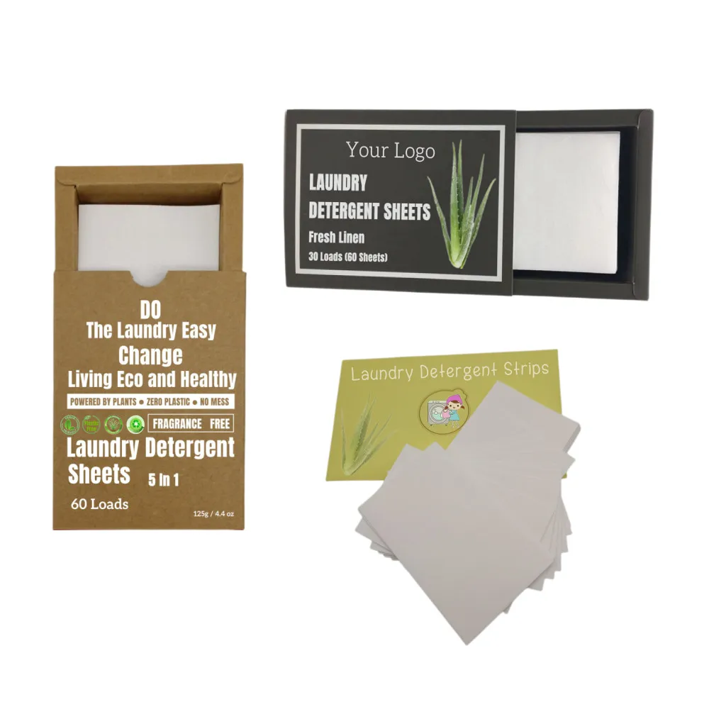 Laundry Detergent Strip Sheet Supplier Manufacturer Anti Bacterial Mite Detergent Paper Sheet With Solid Enzym
