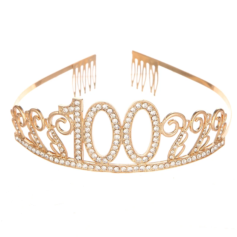 Crystal Crowns and tiaras for womens Birthday Party Digital 100 Birthday Party headbands