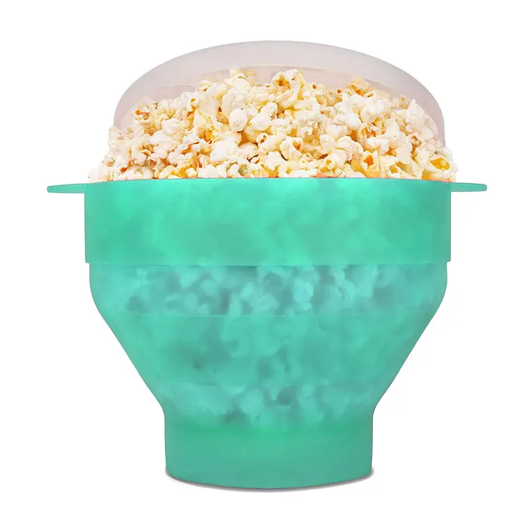 Food Grade Microwave Popcorn Popper Silicone Popcorn Bowl Home Microwaveable Pop Corn Maker