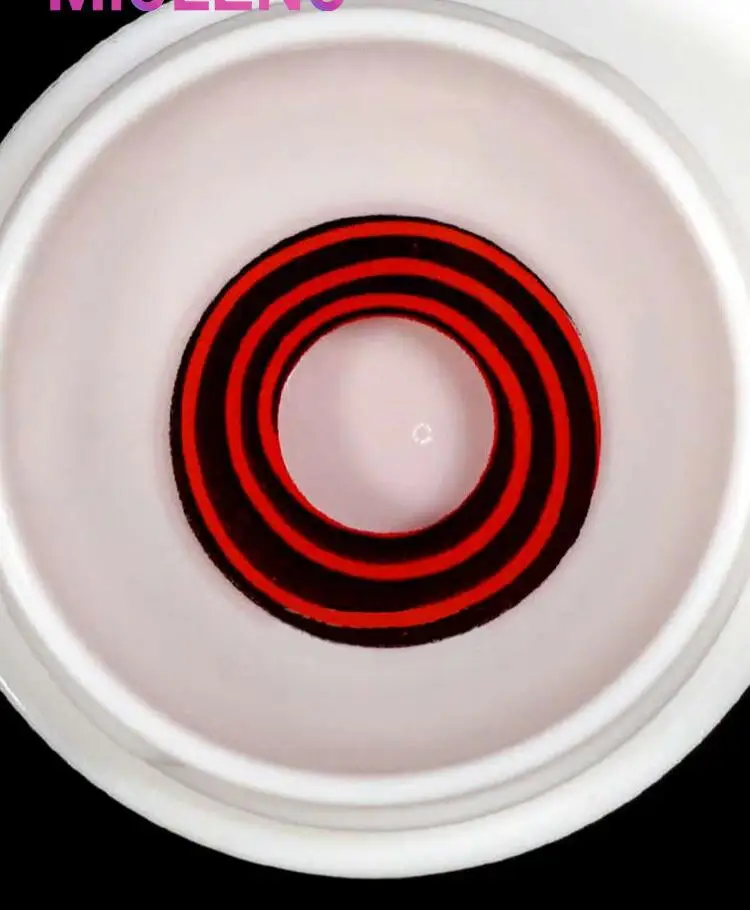 Cosplay Crazy Halloween Yearly Color Lens Spiral D1 Black White Rinnegan Contact Lenses