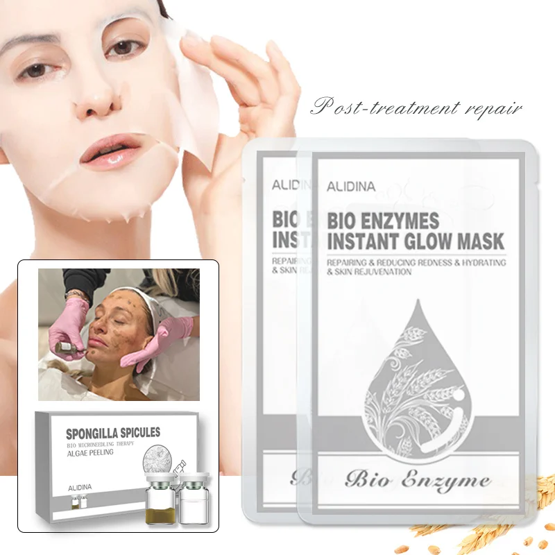Bio Enzymes Instant Glow Mask Skin Fast Repair Mask Used After Spongilla Spicules Bio Microneedling Treatment Pure Plant Organic