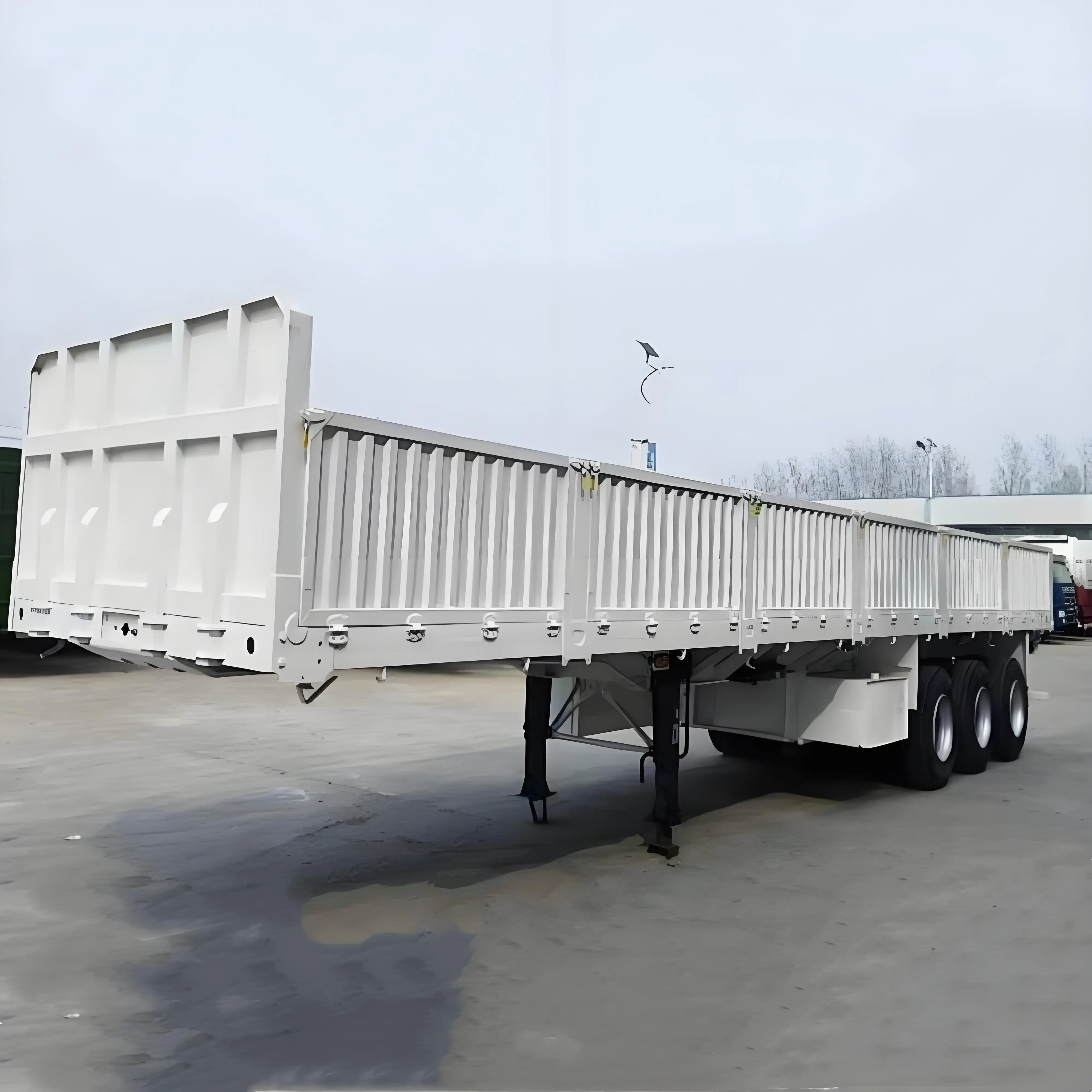 Good Price 3 Axles Drop Side Wall Truck Trailer Cargo Laden Side Board Truck Trailer