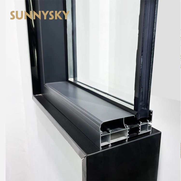 high end 600mm x 3600mm fixed large glass square window