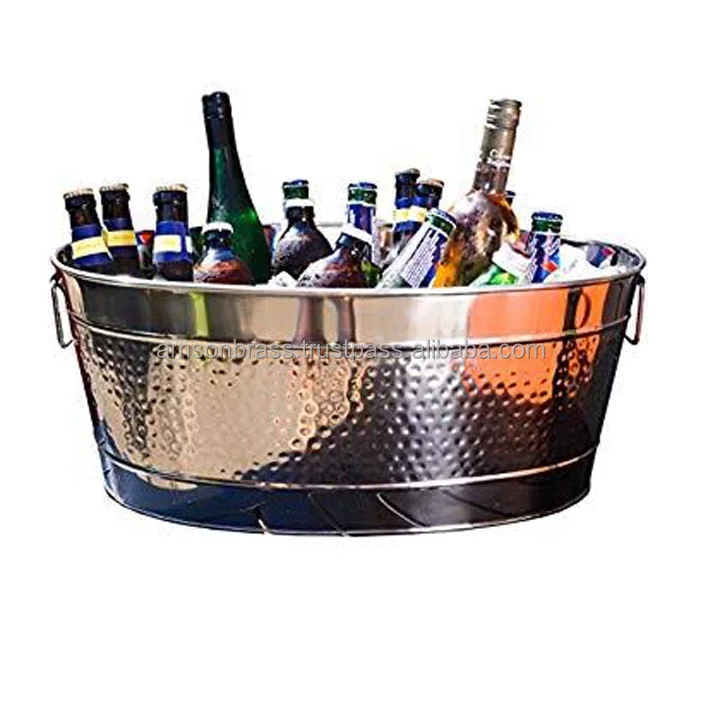 Custom Bar Party Plain Oval Shaped Wine Bucket Custom Party Champagne Beer Ice Bucket & Beverage Tub