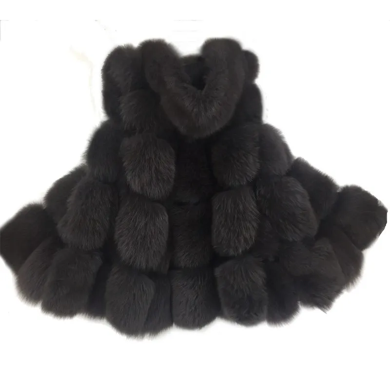 Women real fox fur vest winter fur fashion leather waistcoat lady fox fur gilet with hood