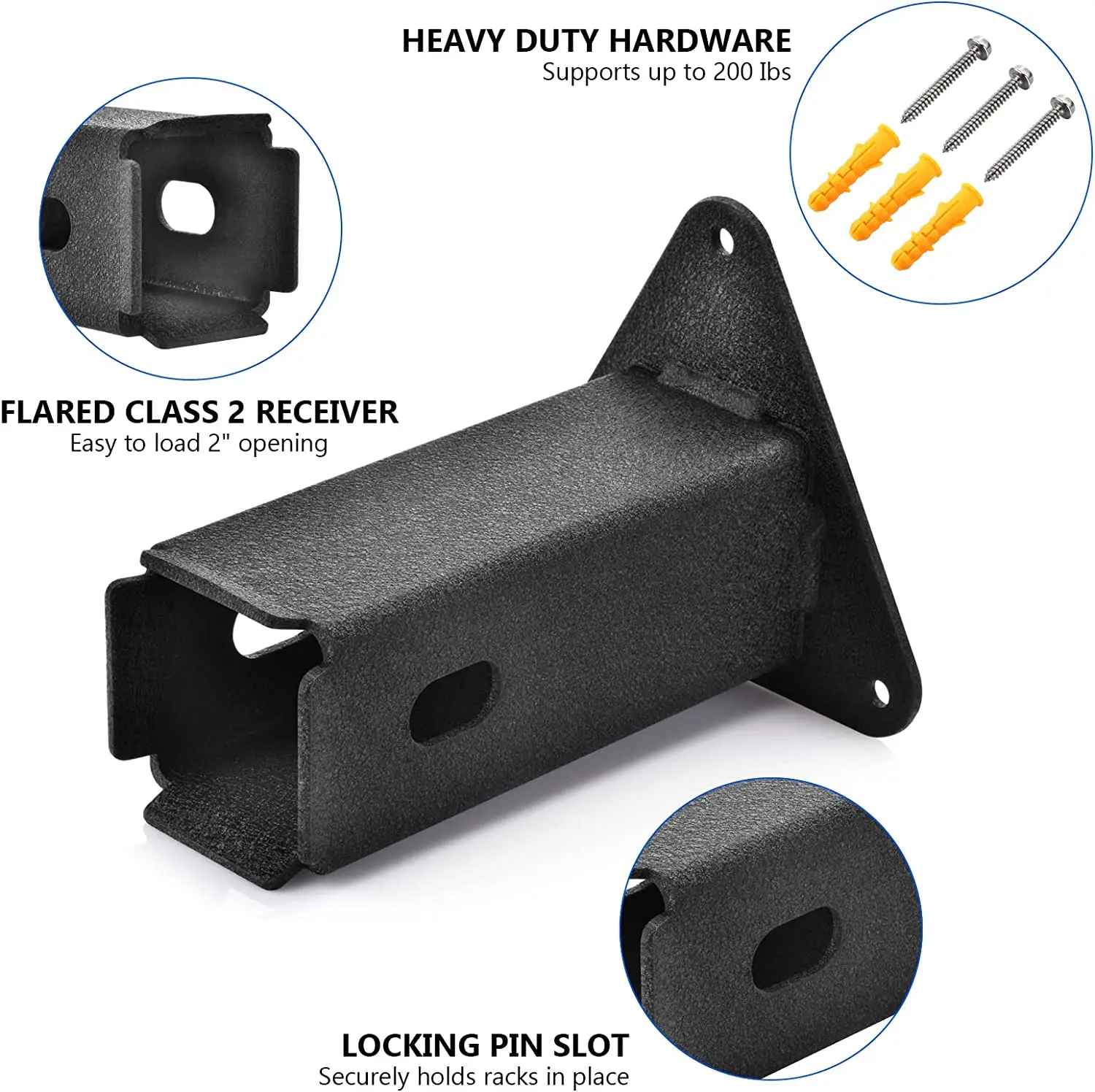 Hitch Wall Mount Hitch Mount Bike Rack and Cargo Carrier Garage Wall Organizer Trailer Hitch Receiver Storage Metal Carton Box