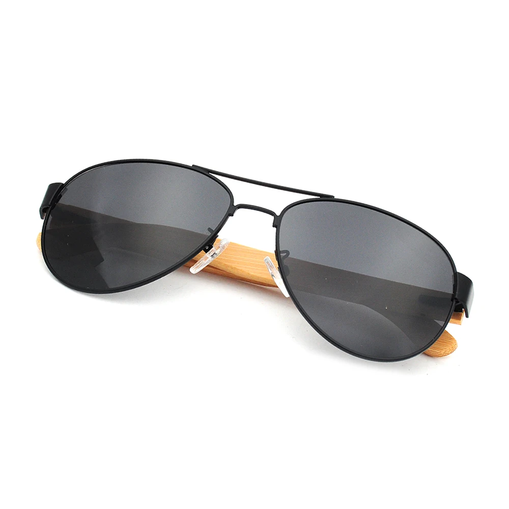 2019 fashion wood bamboo sunglasses metal frame sunglasses