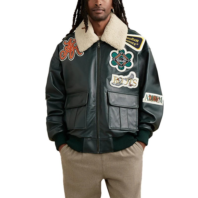 Wholesale OEM Cotton Plus Size Bomber Jacket Custom MenEmbroidery Patch Motorcycle Riding Vintage Racing Jacket