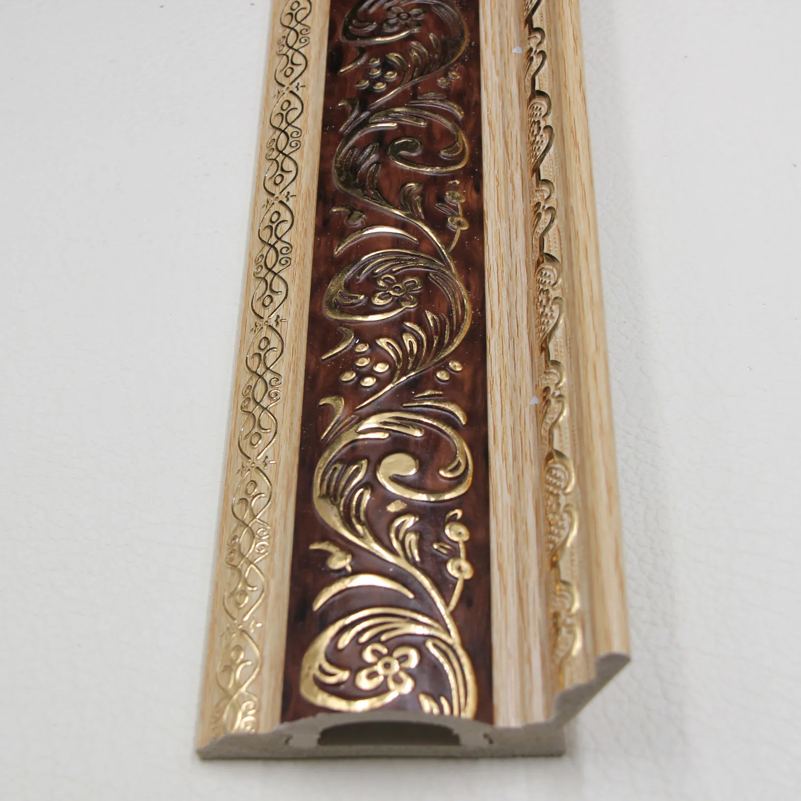 
12cm wide golden color eps hot stamping foil cornice moulding polystyrene for ceiling decoration 