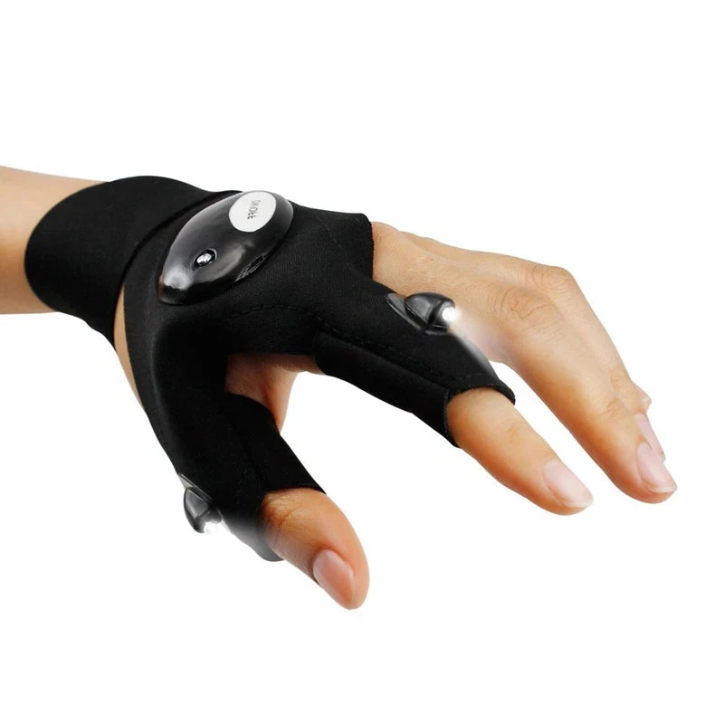 Наружные многофункциональные водонепроницаемые светящиеся блестящие светодио дный свет перчатки Кемпинг Авто Ремонт половина пальцев фонарь перчатки для рыбалки