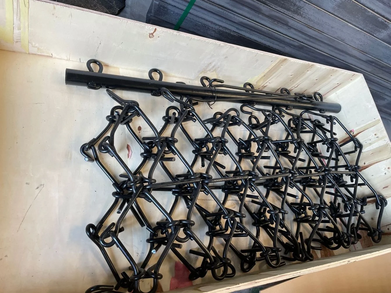 4.5 x 5 ft Heavy Duty Steel Durable Chain Rake Field Leveling Drag Harrow Hook Up to ATV, UTV and Utility Tractor, Black