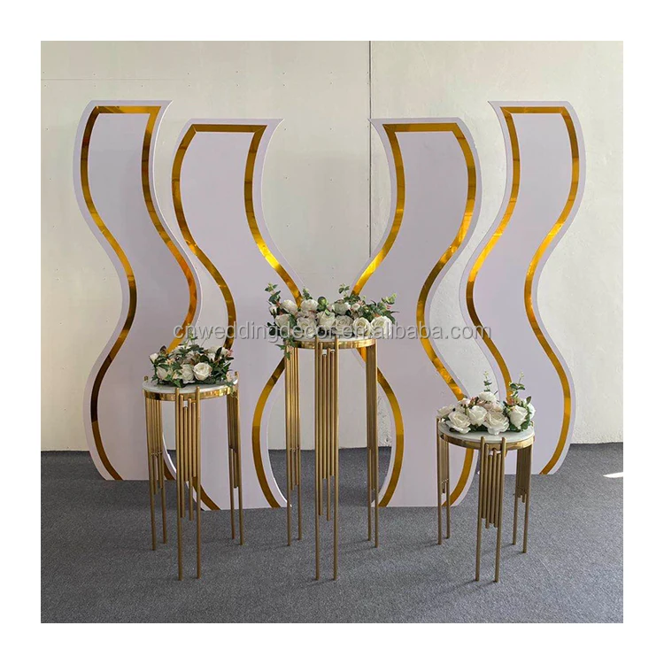 Personalized S Shaped Acrylic Wedding Decoration Backdrop Stand Wedding Backdrop For Sale
