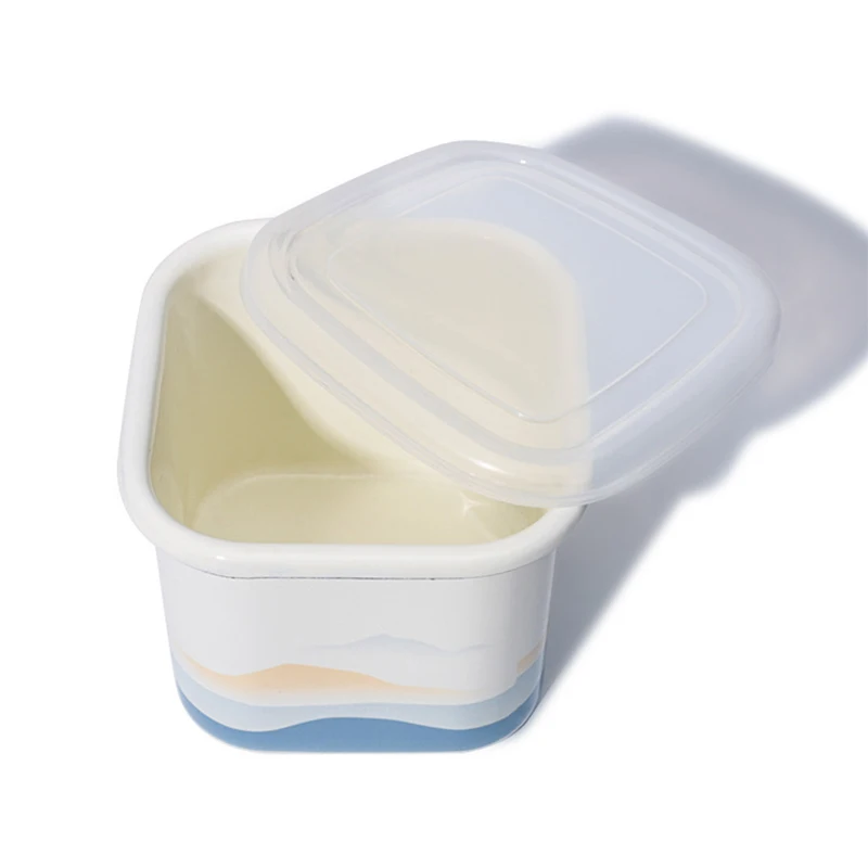 Custom Logo Sublimation Blanks Container Stainless Steel Mugs Camping Enamel Bowl with Lid