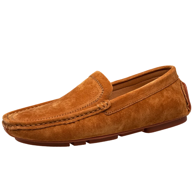 
2021 Pigskin fabric upper rubber sole peas shoes soft lightweight breathable stable stitch non-slip walking shoes for all age sh 