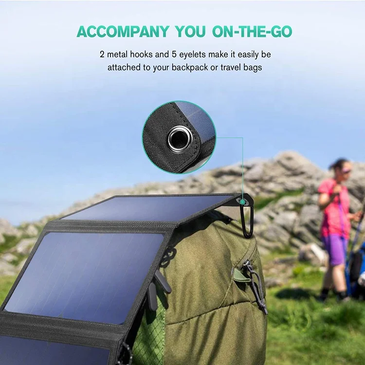 Sunpower 28W Folding Solar Panels Off Grid Solar Power Intelligently Identify Charging Small Solar Panel Mono Solar Panel
