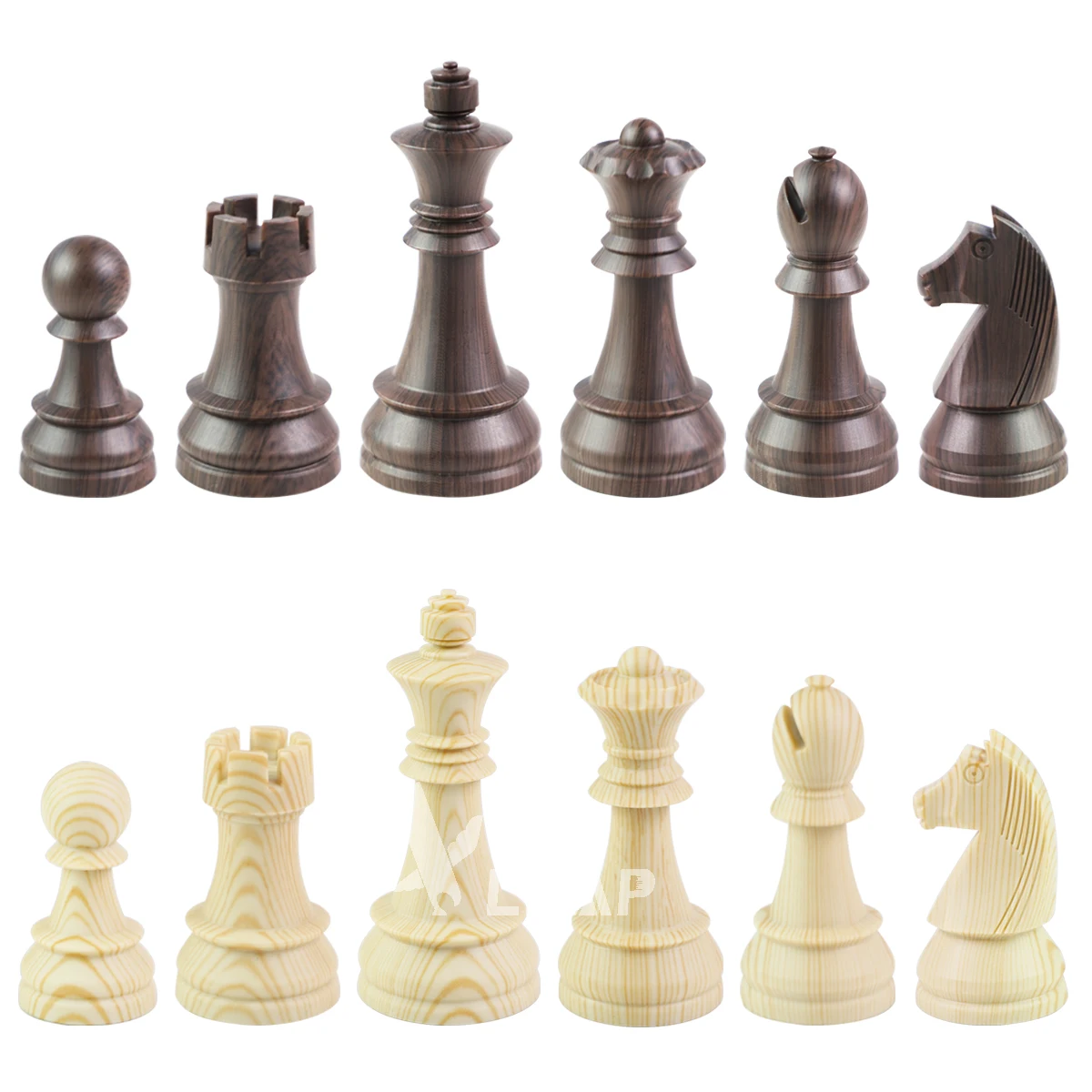 ABS material 3.75 inch 9.7cm 34 set Tournament solid colour wooden wood chess set pieces de ajedrez