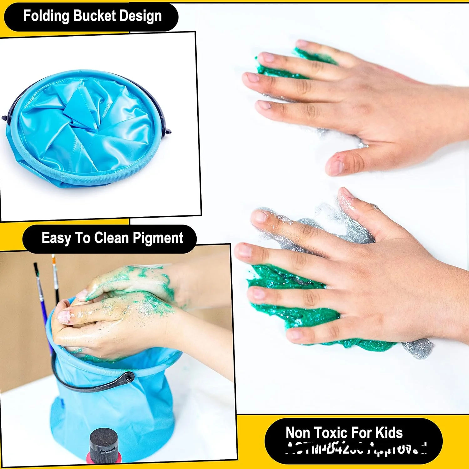 12PCS 2 oz /60ml Each Liquid Poster Non-Toxic Children for Finger Painting Hobby Painters Washable Kids Tempera Paint Set